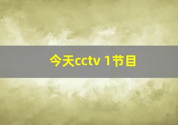 今天cctv 1节目